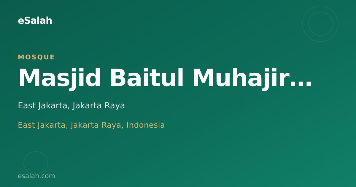 Masjid Jami' Baitul Muhajirin: Jasa & Layanan yang Menyatu dengan Jiwa Cilacap